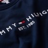 Bluza Tommy Hilfiger damska duże logo granatowa luźny krój